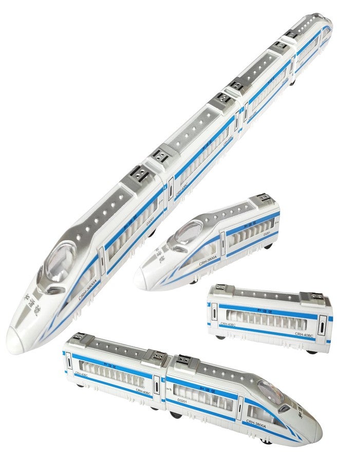 OTONOPI Toy Train Set, Die-cast Bullet Train with Magnetic Connectors, Subway High Speed Locomotive Toy Car, Track Raillway for Kids Boys and Girls Age 3 Up, Pack of 4 Pcs - Image 2